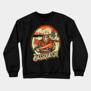 Bassquatch Bass Fisherman Sasquatch Funny Bigfoot Fishing Crewneck Sweatshirt